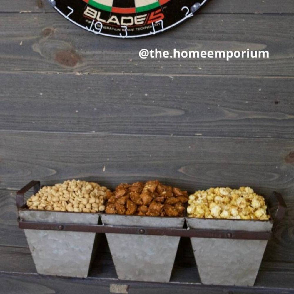 Rustic Gray Metal Snack Tray - Picture 4 of 8